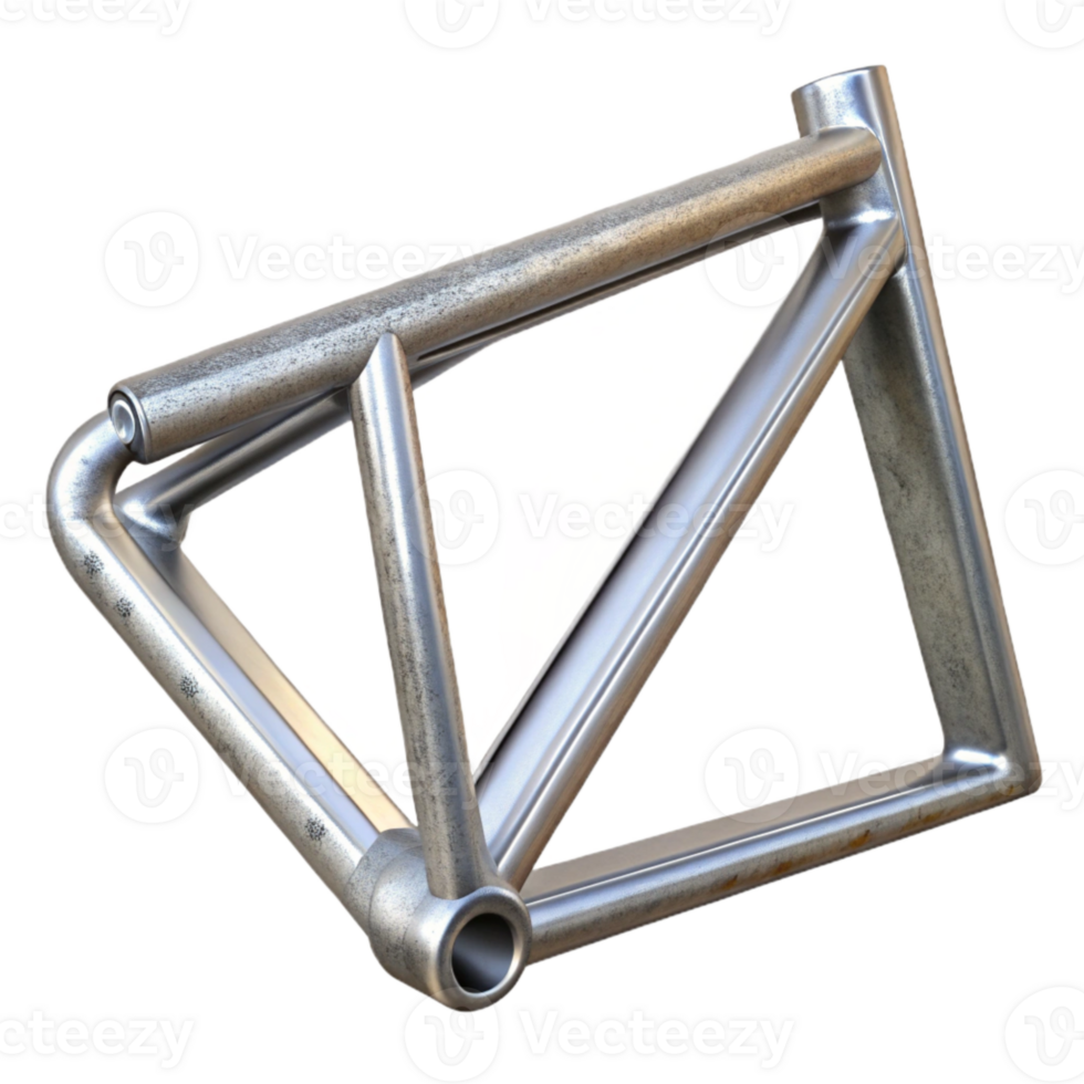 impressive minimalist Bike Frame Aluminum Close Up Transparent Background high resolution png