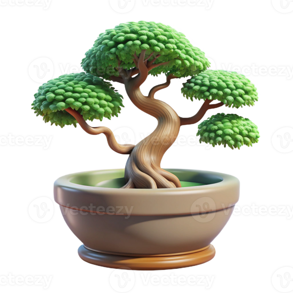 magnificent classic Bonsai Tree in Ceramic Pot premium png