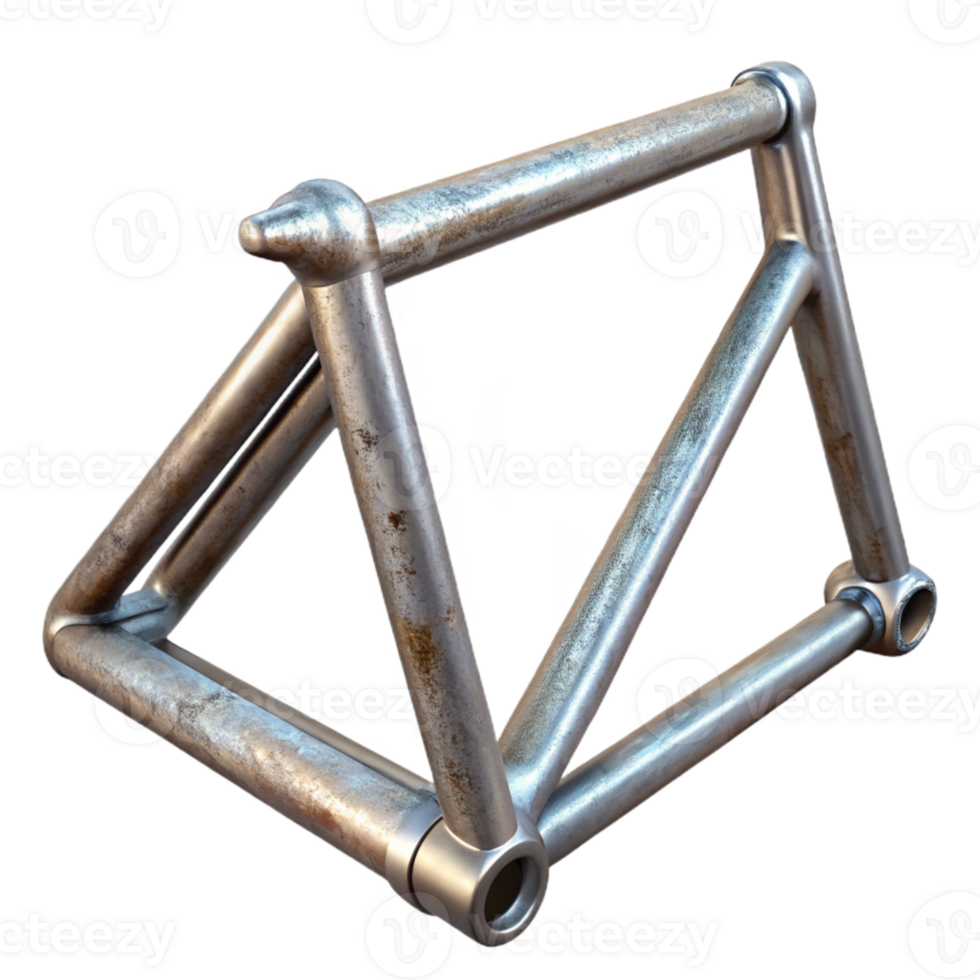 impressive minimalist Bike Frame Steel Close Up on Transparent Background high quality png