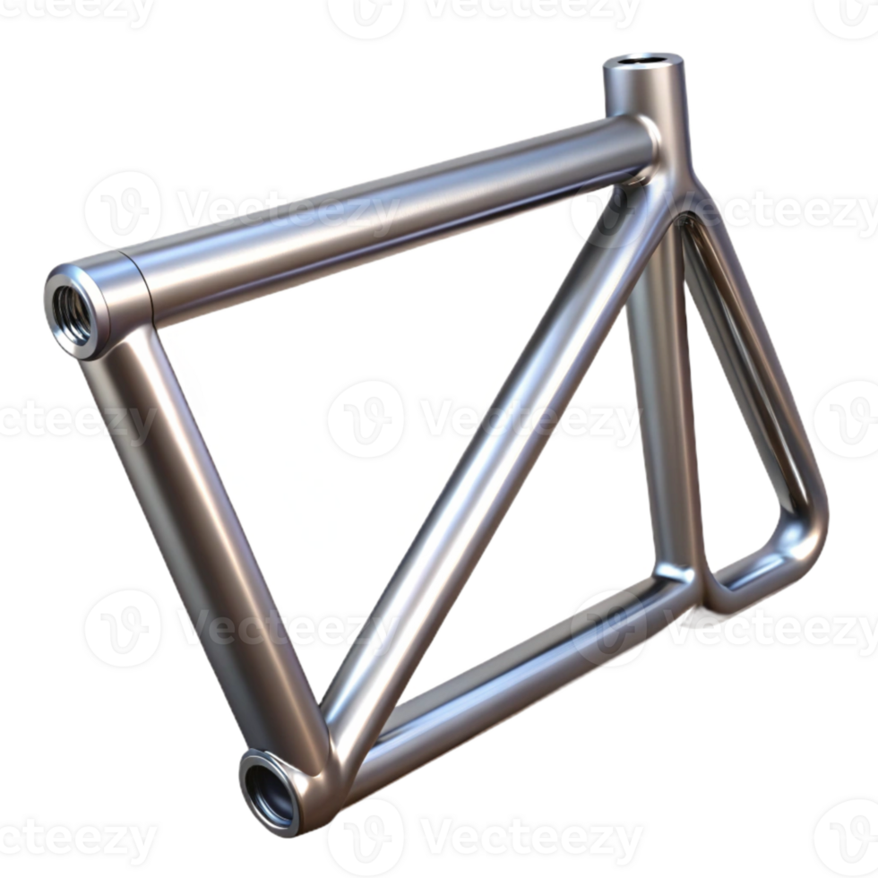 elegant minimalist Bike Frame Titanium Close Up on Transparent Background genuine png