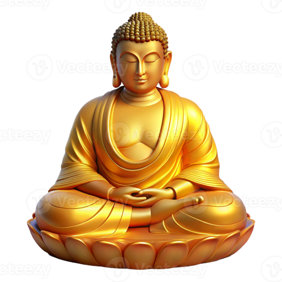 beautiful traditional A Portrait of a Serene Buddha Golden L genuine png