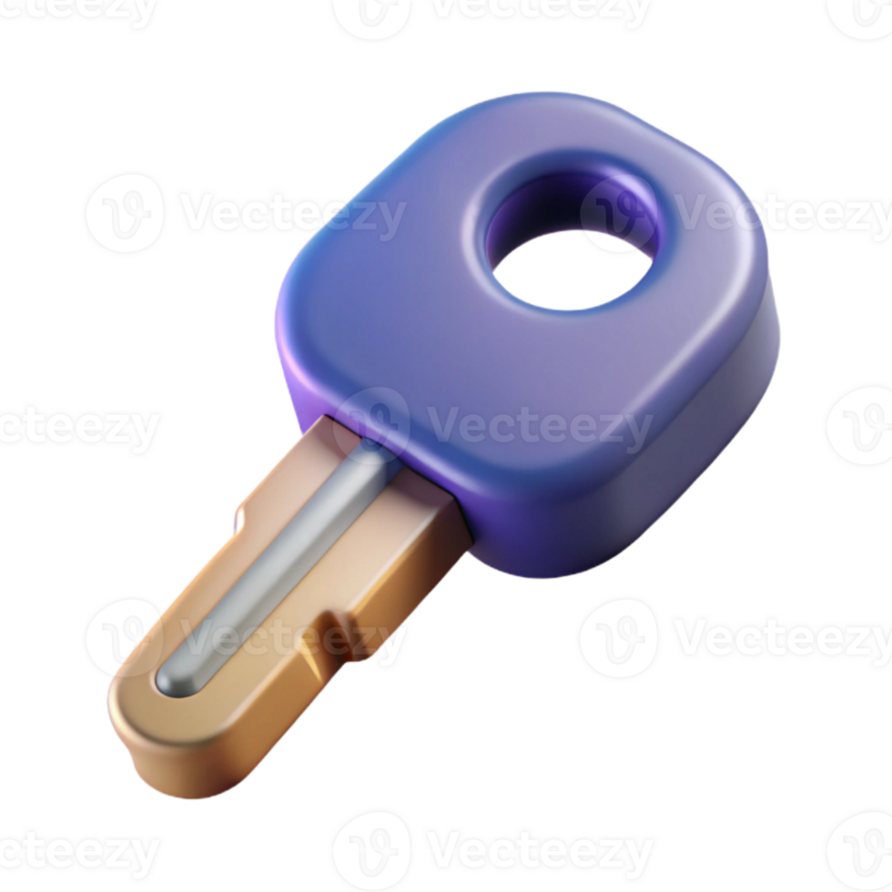 extraordinary abstract Bike Lock Key Close Up on Transparent Background high quality png