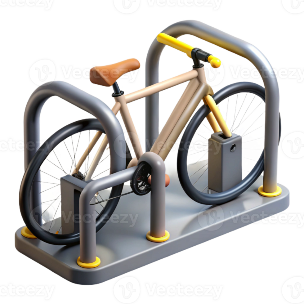 elegant modern Bike Rack with Bicycles Front View png