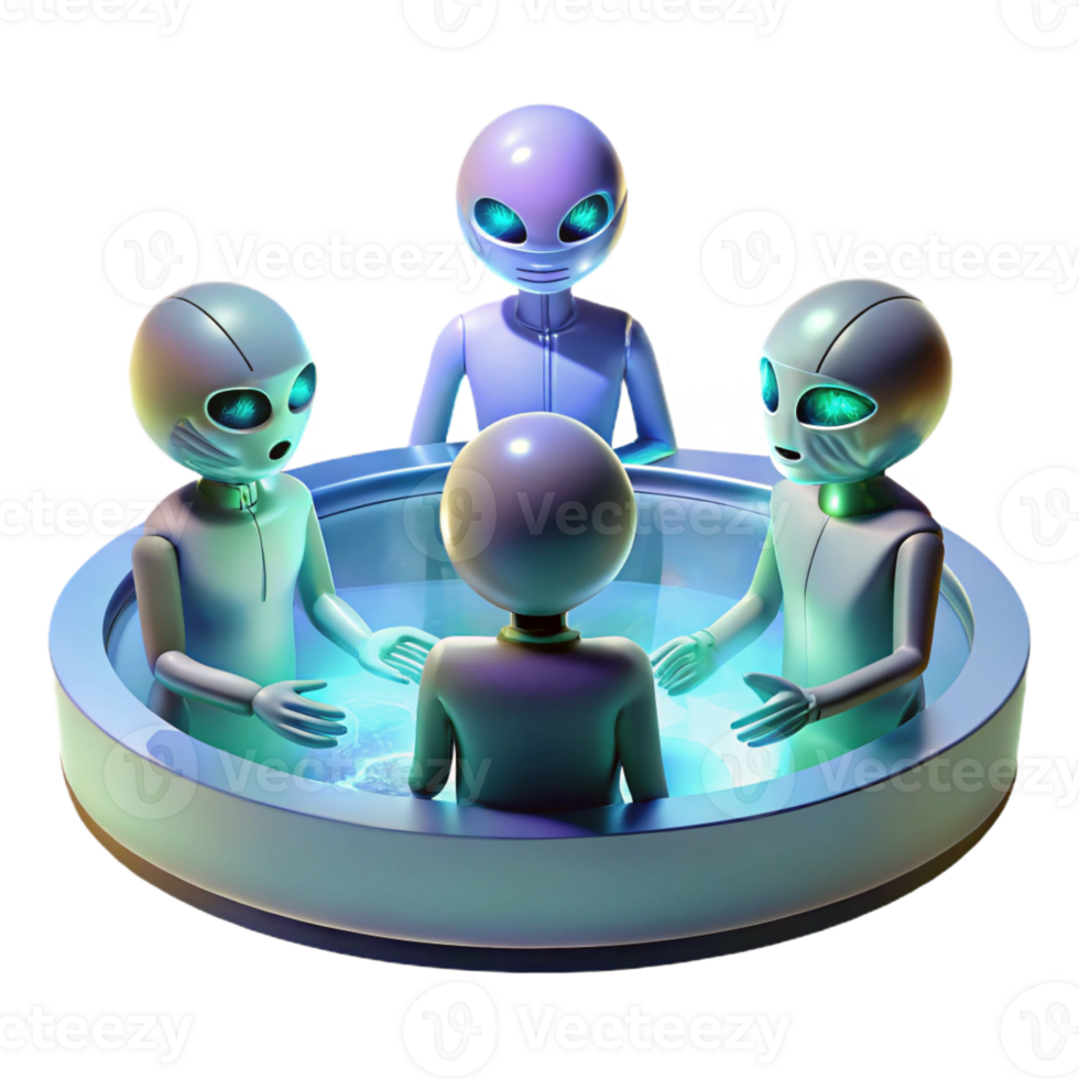impressive creative A Group of Alien Diplomats with Diverse premium png