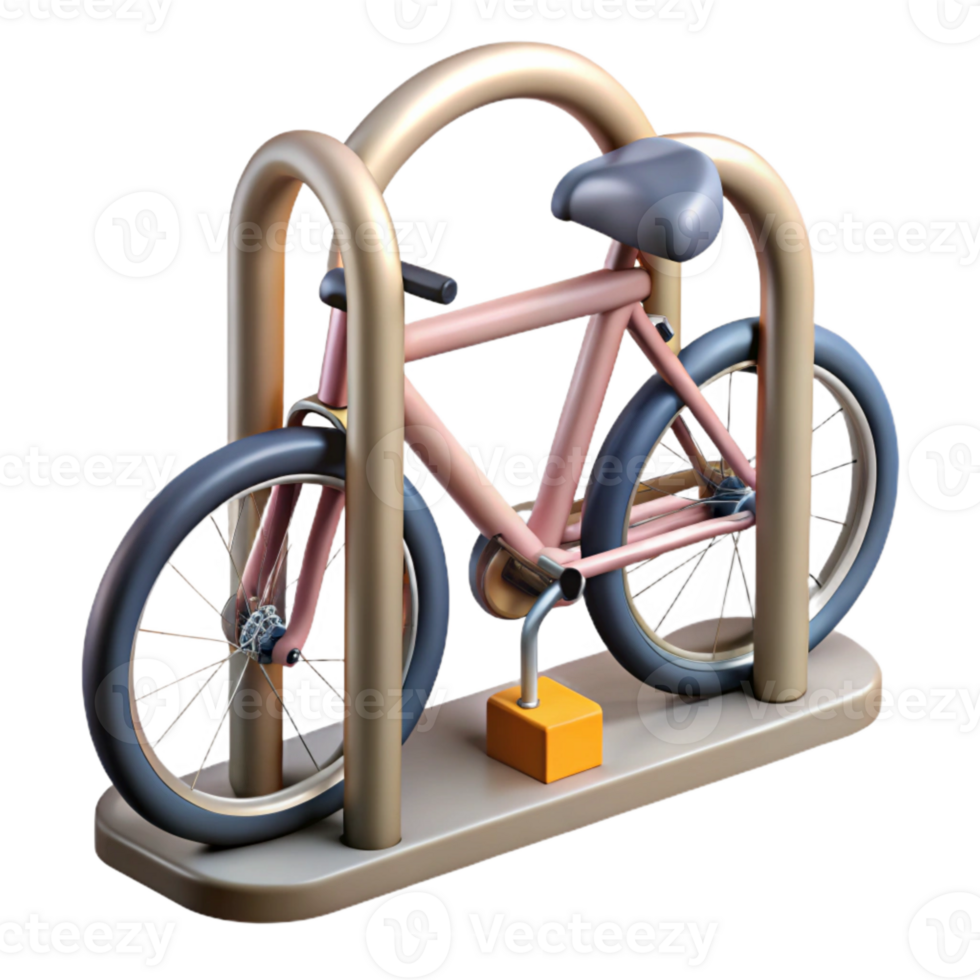 impressive abstract Bike Rack with Bicycles Front View authentic png
