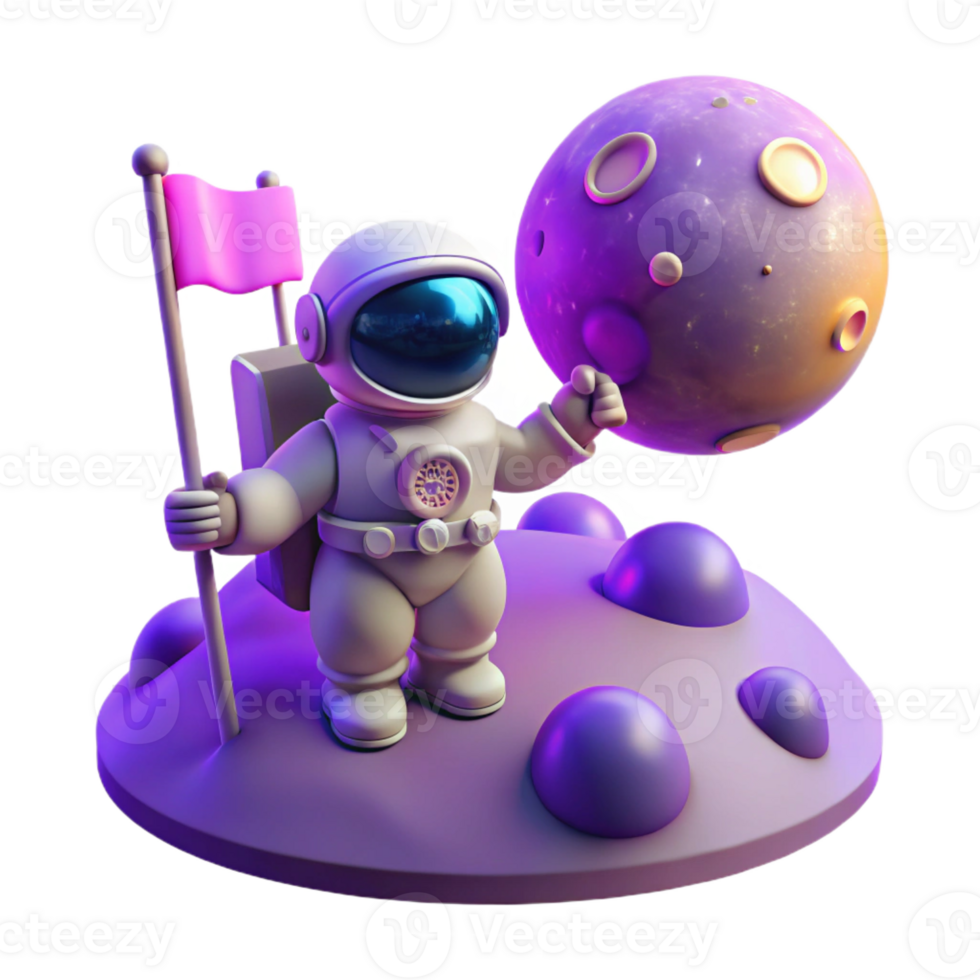 extraordinary modern Astronaut Planting Flag on Alien Planet exclusive png