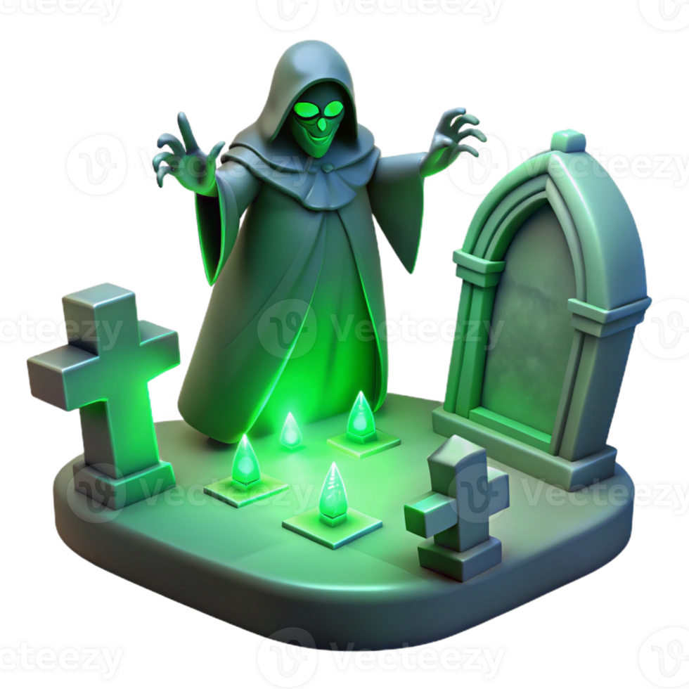 impressive rustic A Shadowy Wraith Floating Through a Grave authentic png