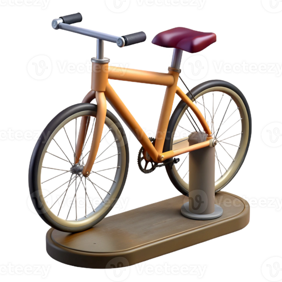 beautiful rustic Bike Repair Stand Side View on Transparent Background detailed png