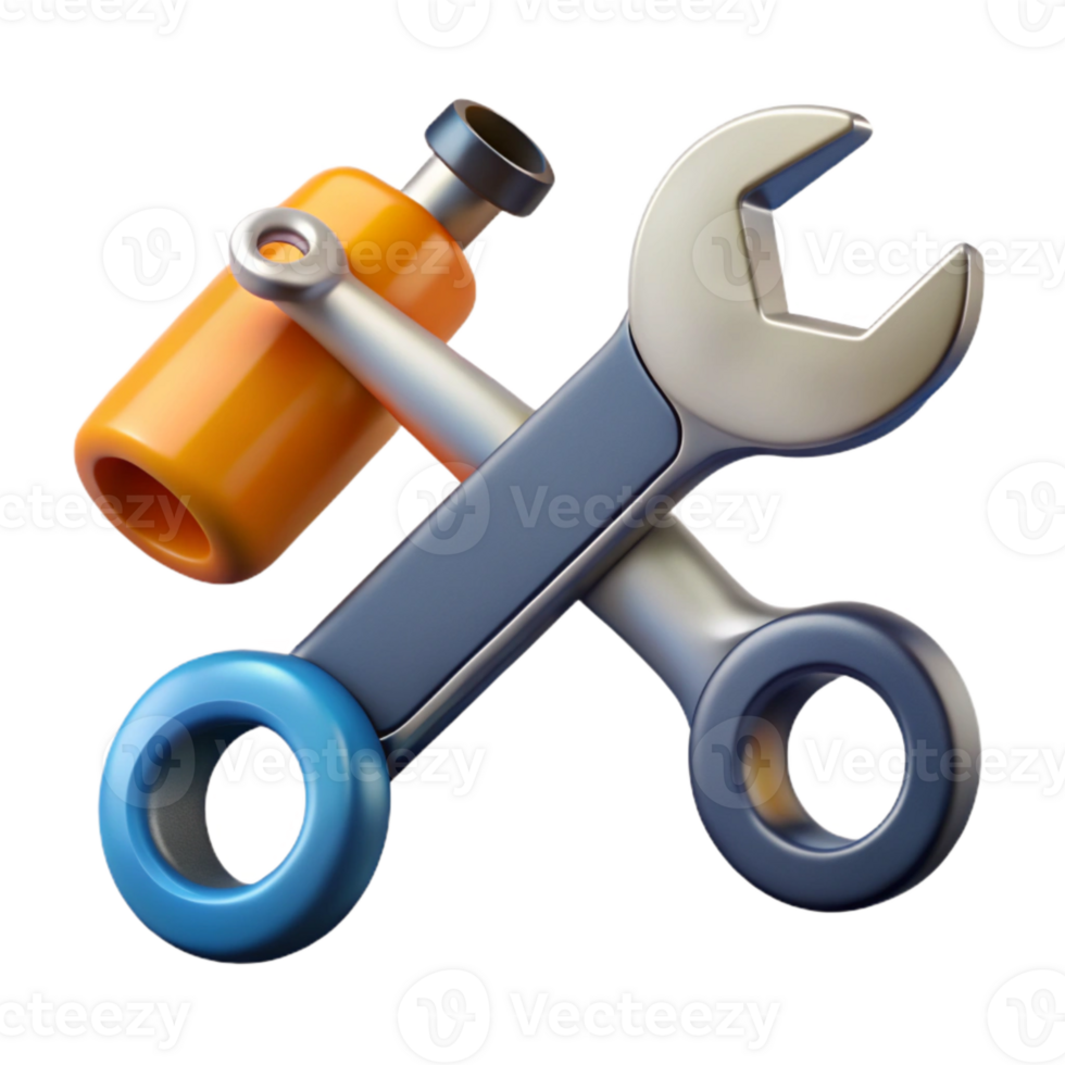 dramatic artistic Bike Repair Tools on Transparent Background high quality png