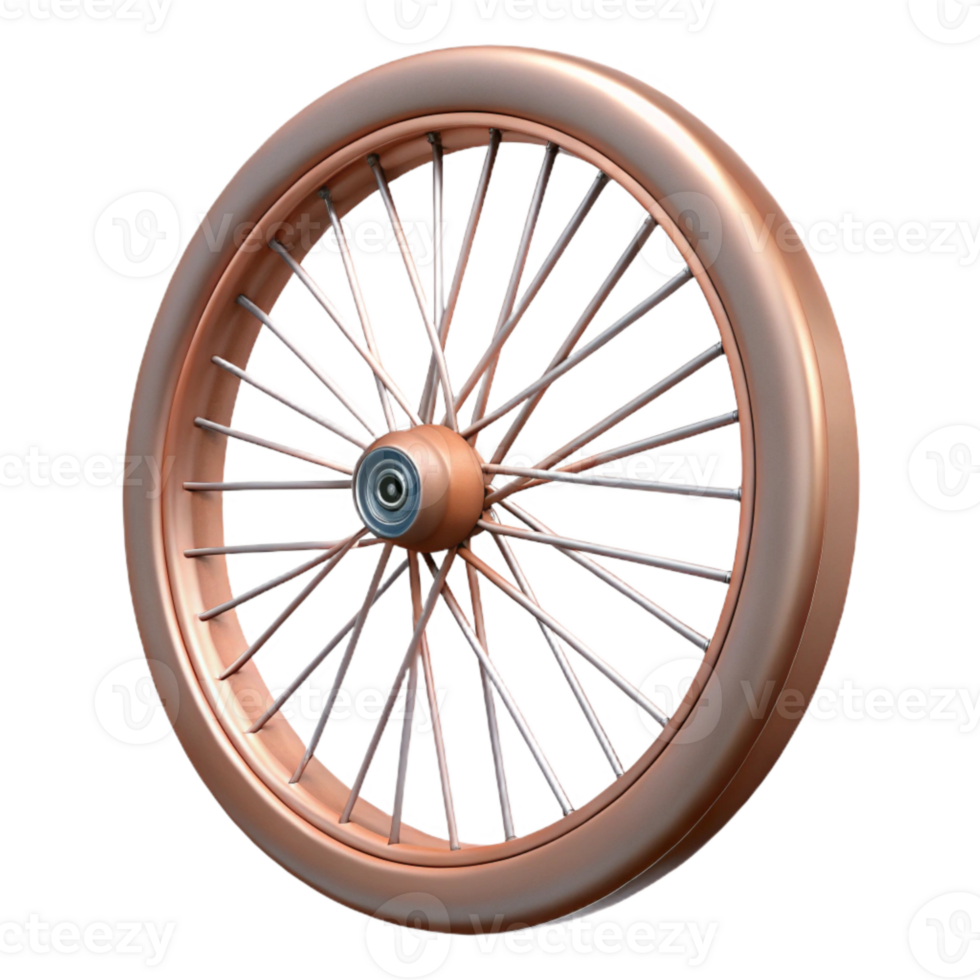 stunning minimalist Bike Wheel with Spokes Close Up on Transparent Background high quality png