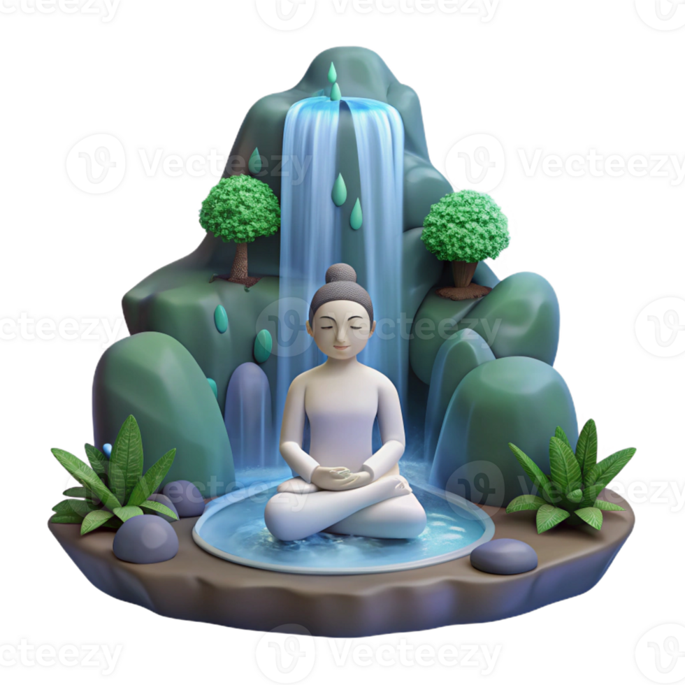 serene abstract A Serene Forest Spirit Meditating Under authentic png