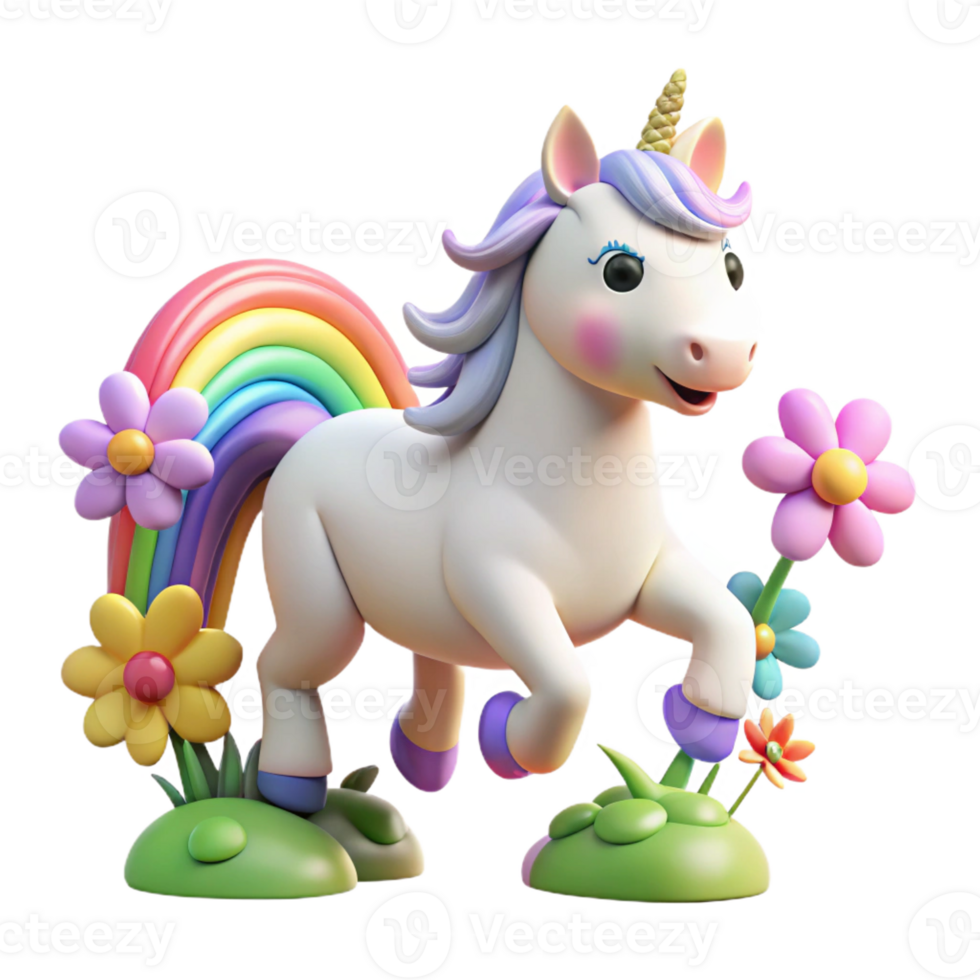 vibrant classic Unicorn Prancing Through a Field exclusive png