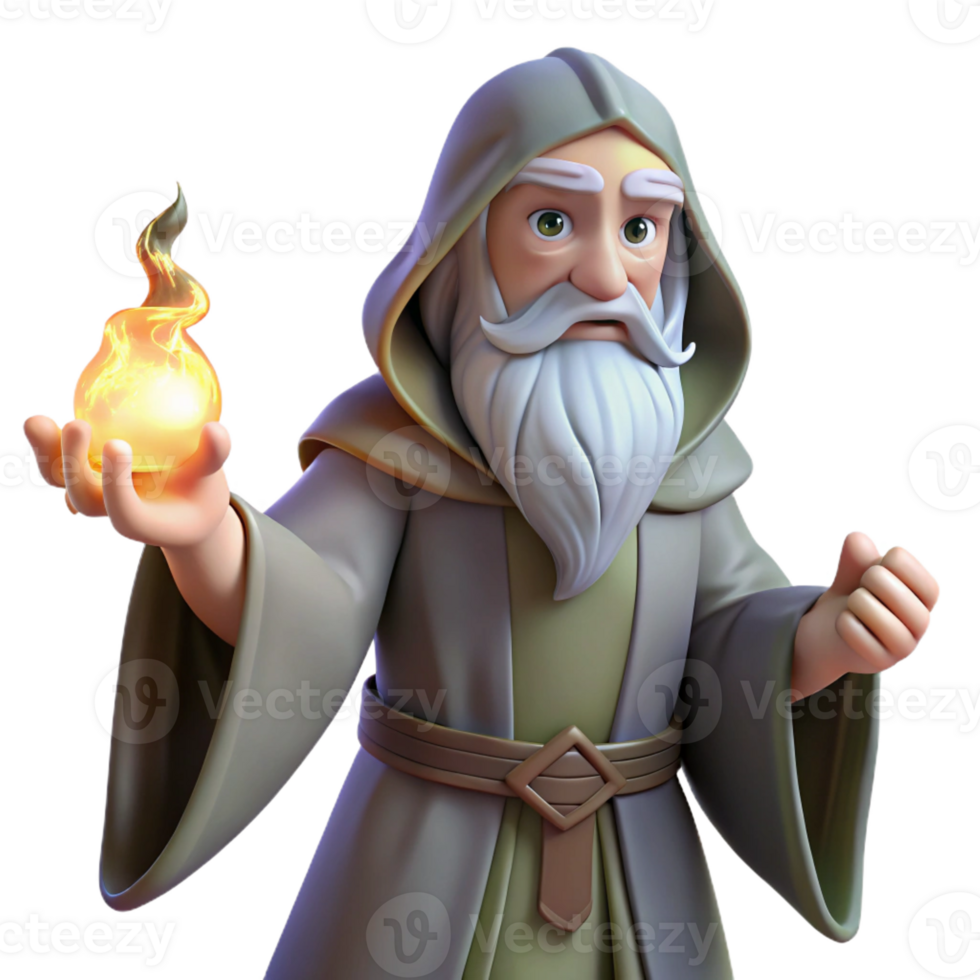 stunning classic A Wise Old Wizard Casting a Protective professional png