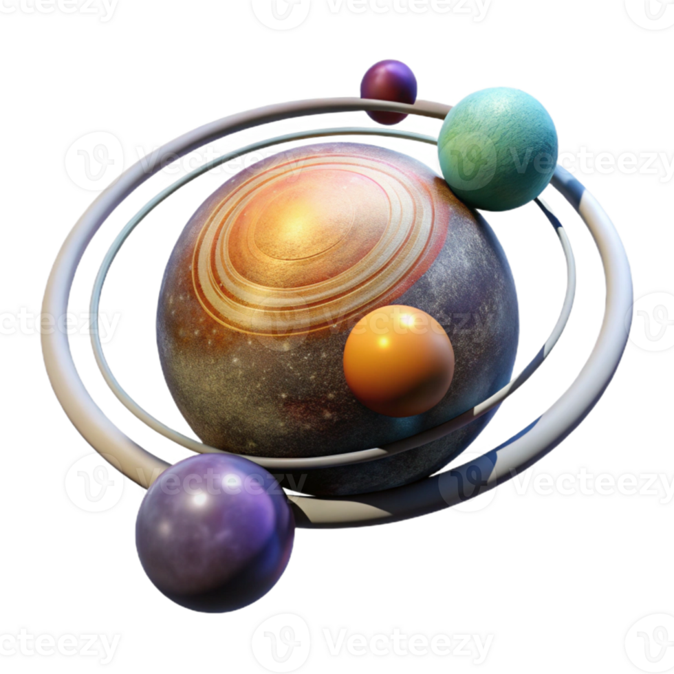 wonderful modern Binary Star System with Planets with Orbital Paths genuine png