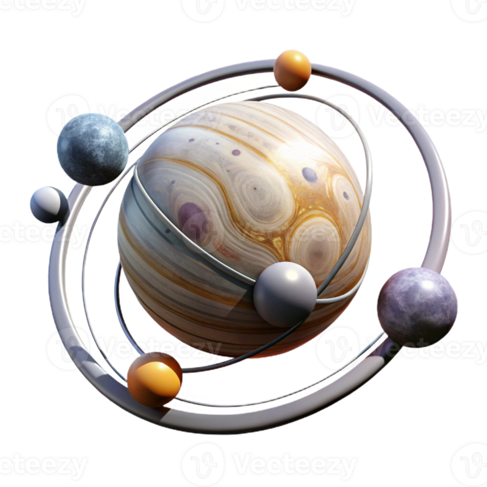 beautiful modern Binary Star System with Planets with Orbital Paths premium png