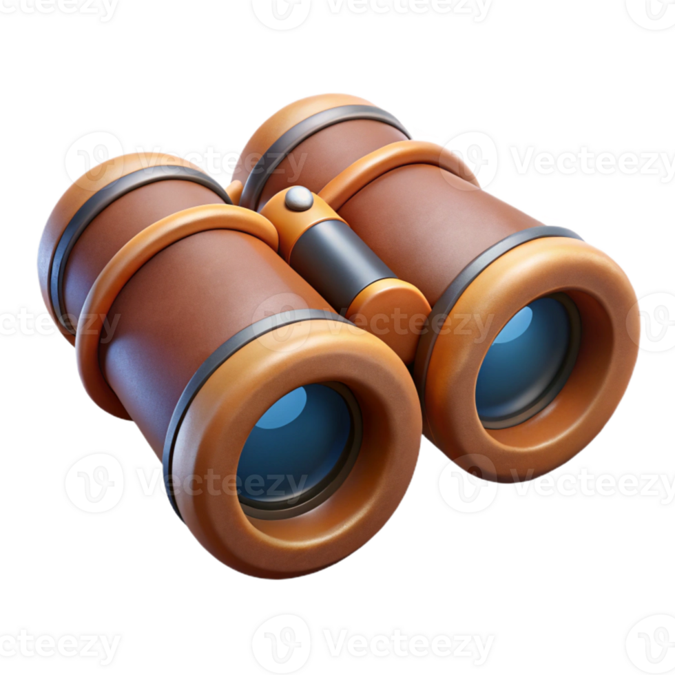 vibrant classic Binoculars Focused Forward Front View Transparent high quality png