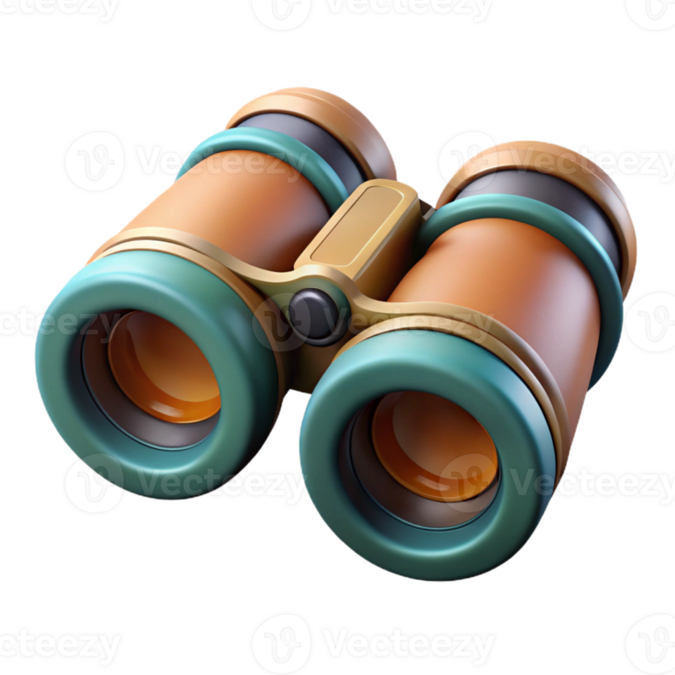 elegant modern Binoculars Focused Forward Front View Transparent genuine png