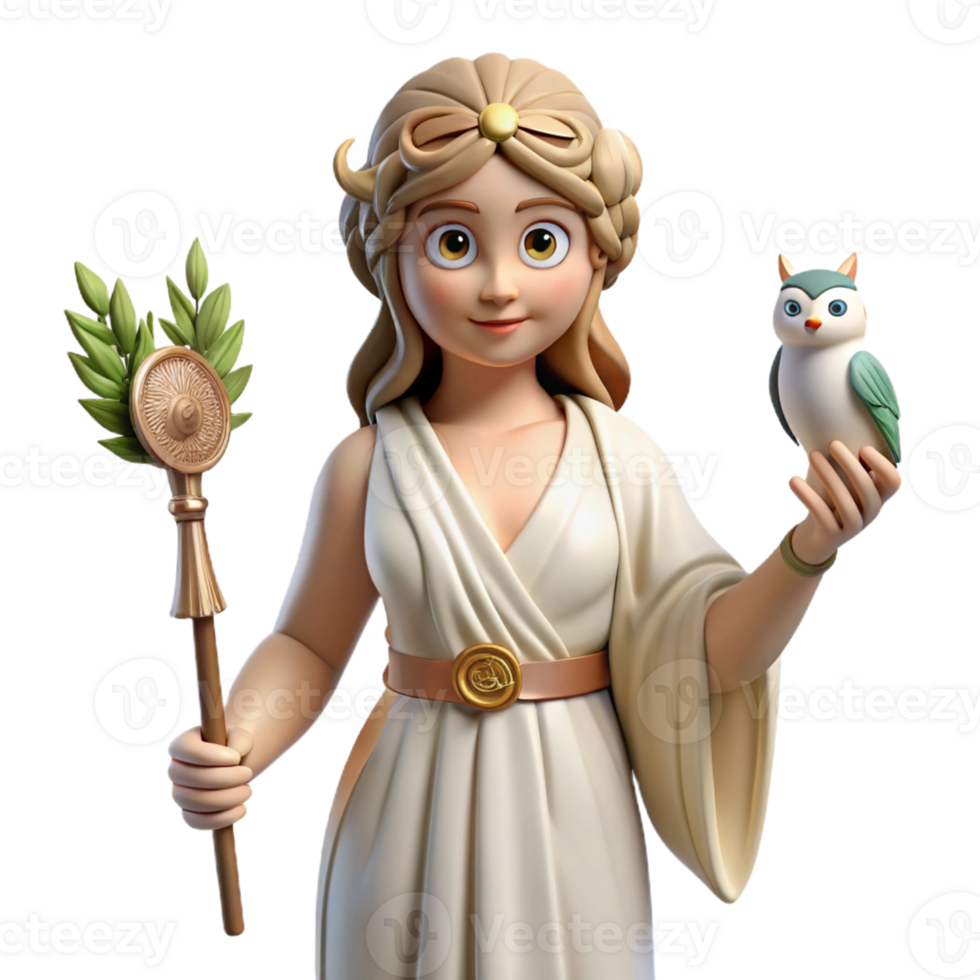 dramatic classic A Wise Athena Holding an Owl Olive Bra authentic png