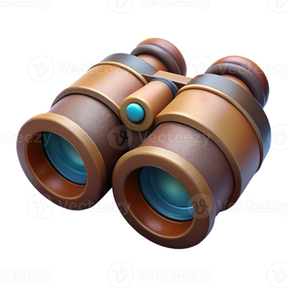 impressive vintage Binoculars Focused Forward Front View Transparent high resolution png