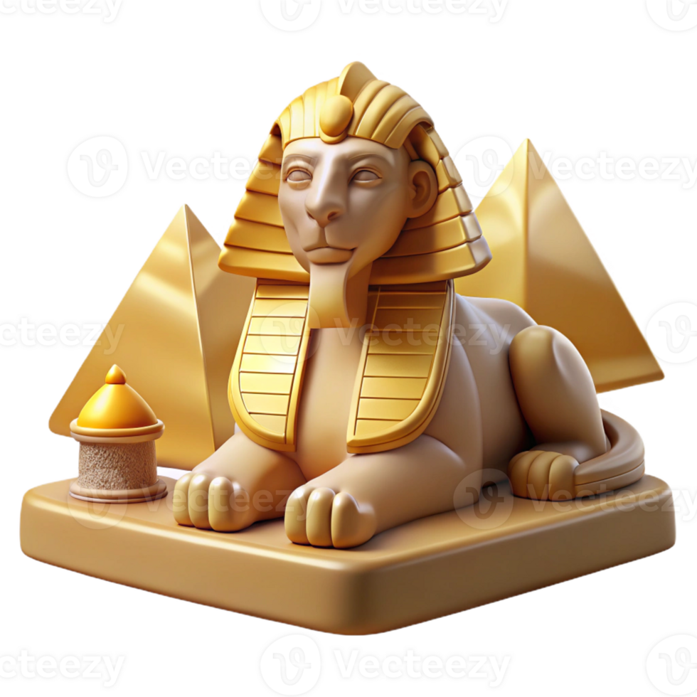 extraordinary creative A Majestic Sphinx Guarding the Pyramids genuine png