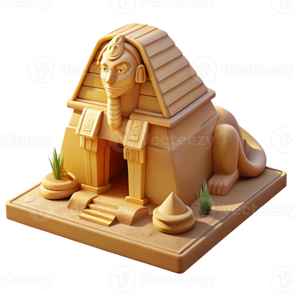 serene minimalist A Mysterious Sphinx Guarding an Ancient original png