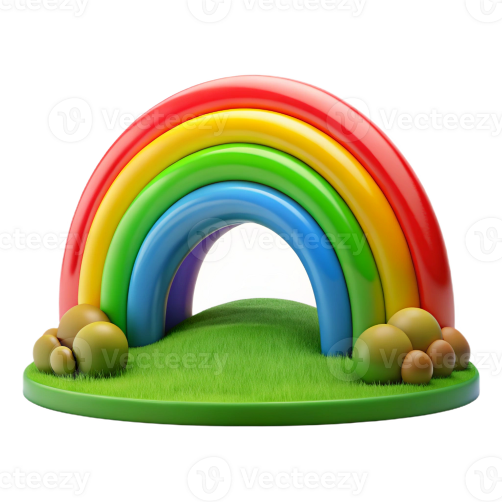 beautiful artistic A Vibrant Rainbow Arching over a Green La premium png