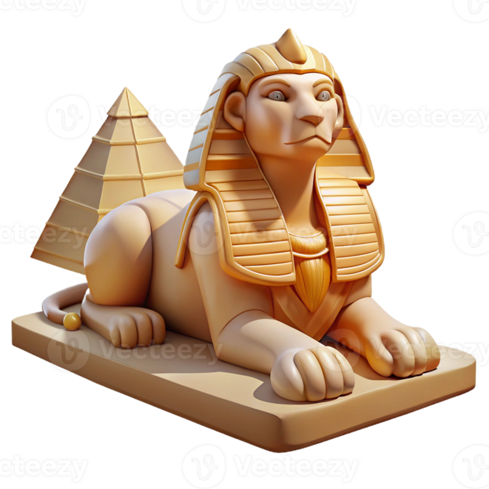 elegant abstract A Majestic Sphinx Guarding the Pyramids high quality png