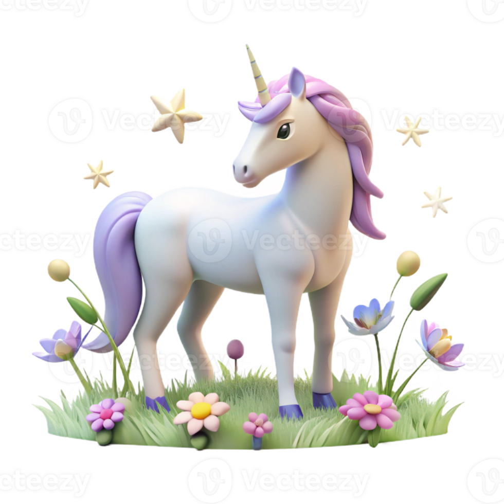 magnificent rustic A Ethereal Unicorn Grazing in a Field of S detailed png