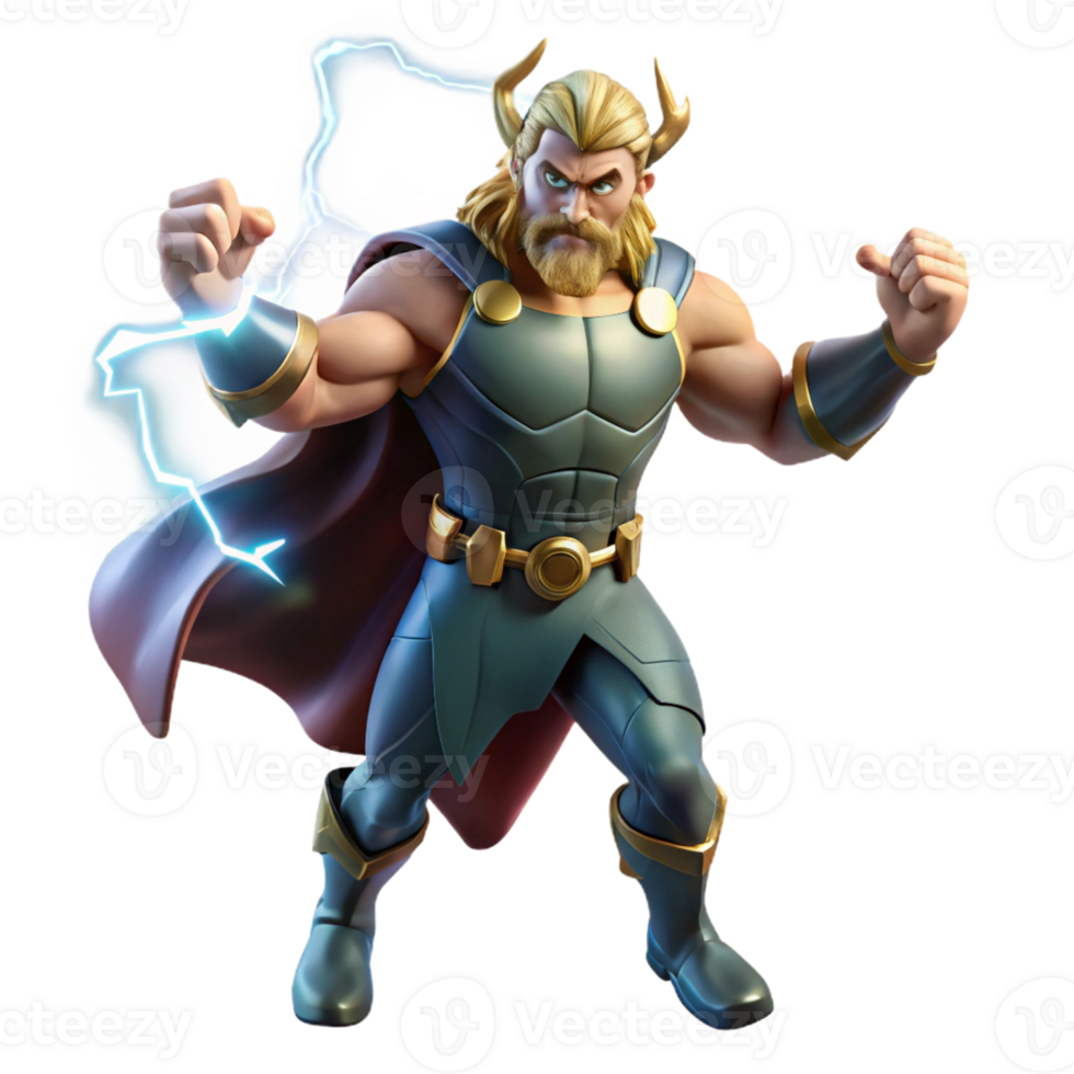 serene traditional Thor Summoning Lightning Muscles Ripplin original png