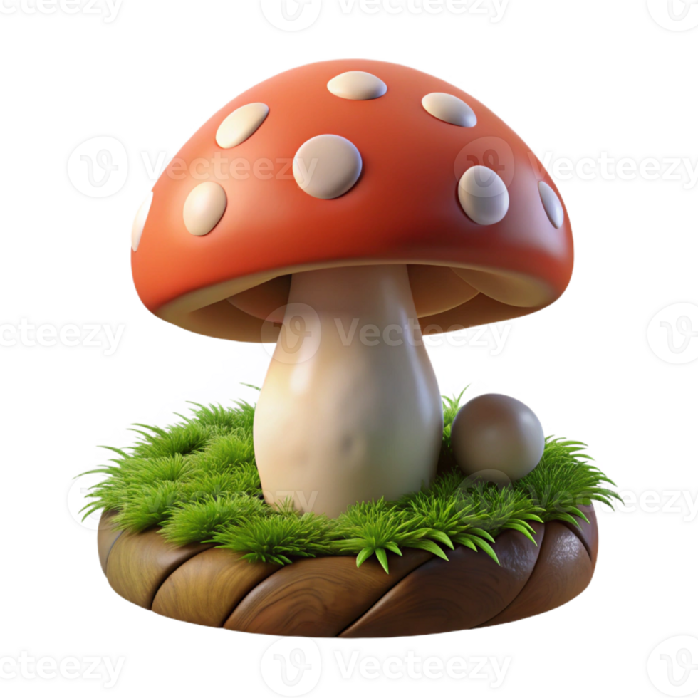 extraordinary modern A Mushroom Growing on a Mossy Log Soft Di high resolution png
