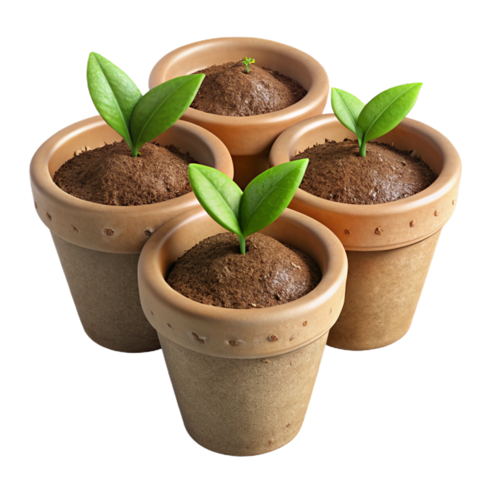 serene classic Biodegradable Seed Starter Pots with Peat Moss authentic png