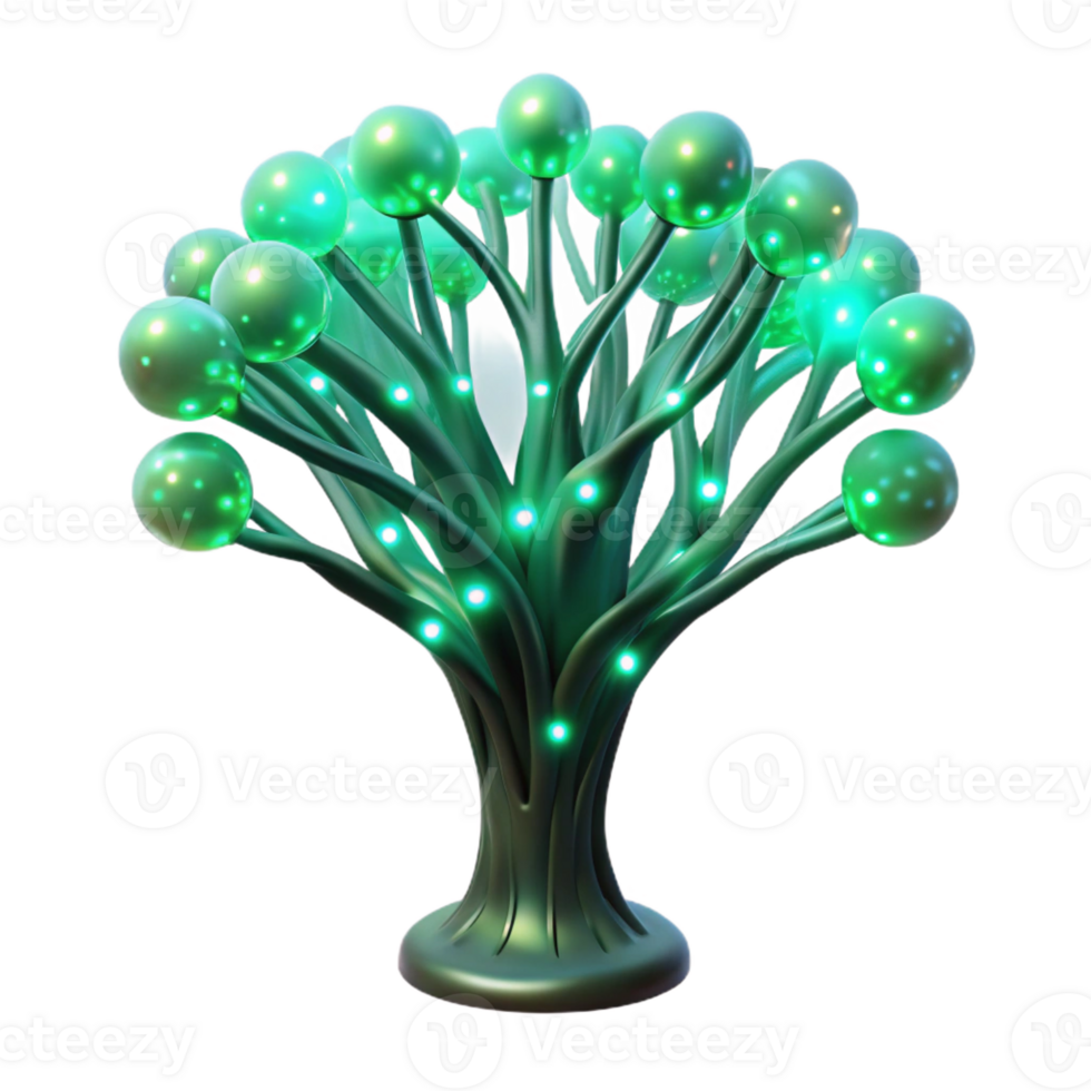 serene abstract A Bioluminescent Tree with Branches Mad premium png