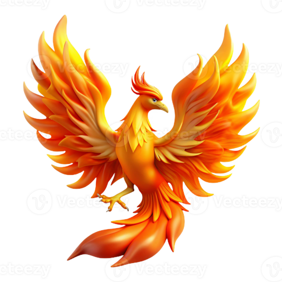 stunning modern A Majestic Phoenix Rising from Flames Vib exclusive png