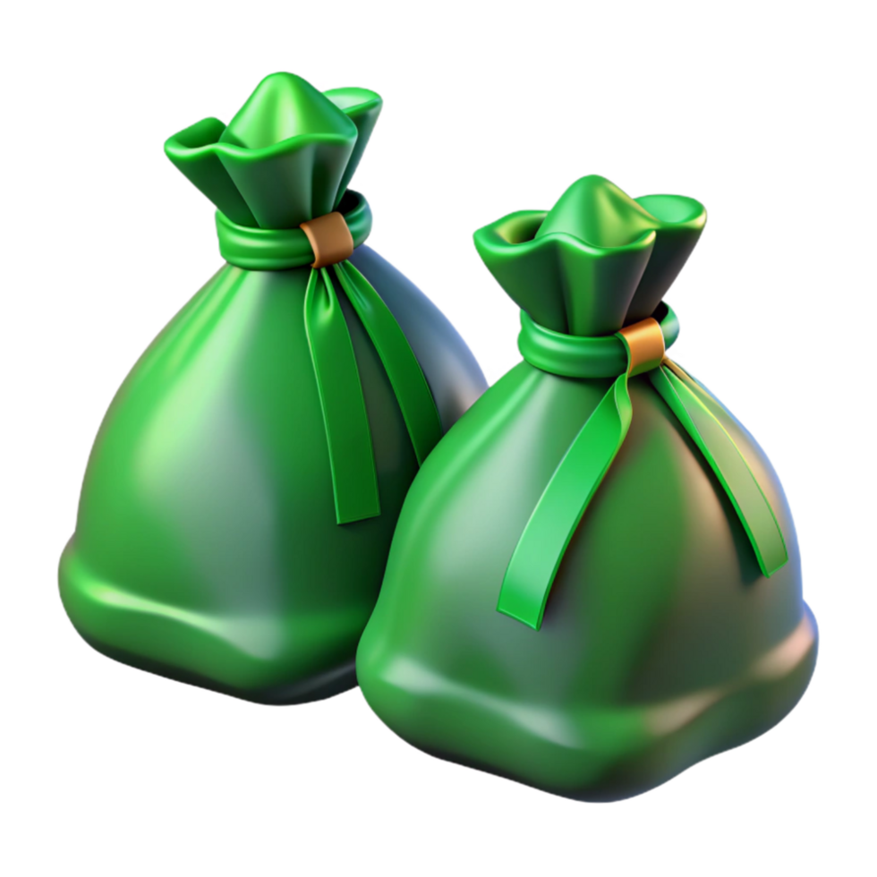 vibrant creative Biodegradable Trash Bags with Green Tie Cutout high quality png