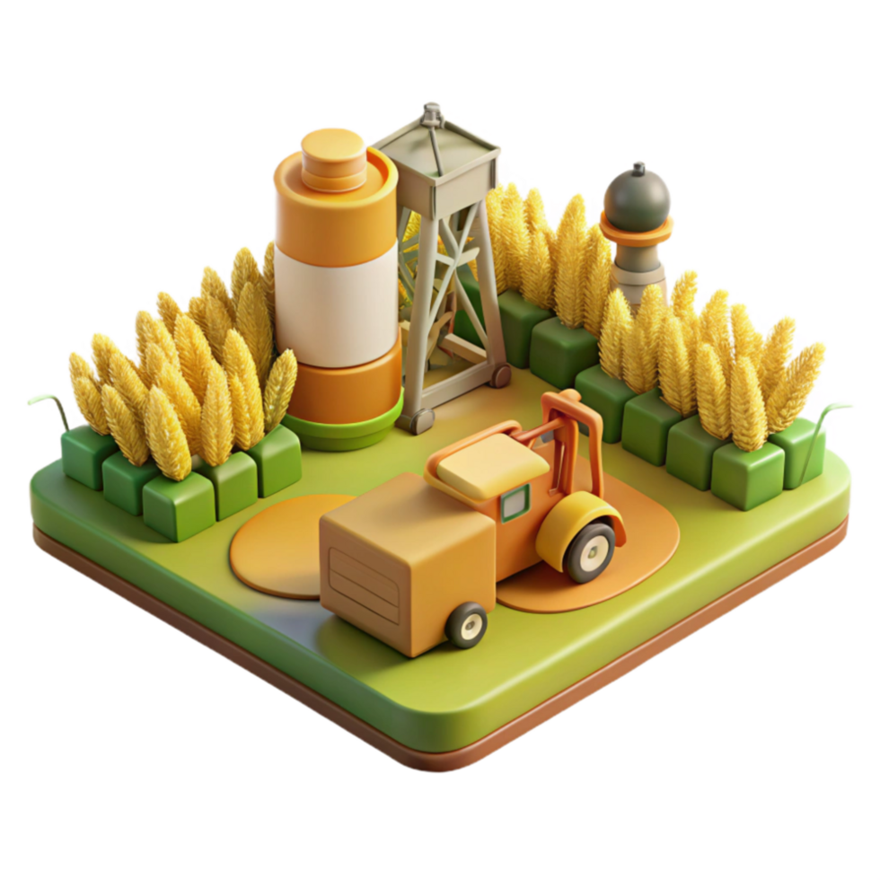 magnificent abstract Biofuel Crop Field Harvesting Scene professional png