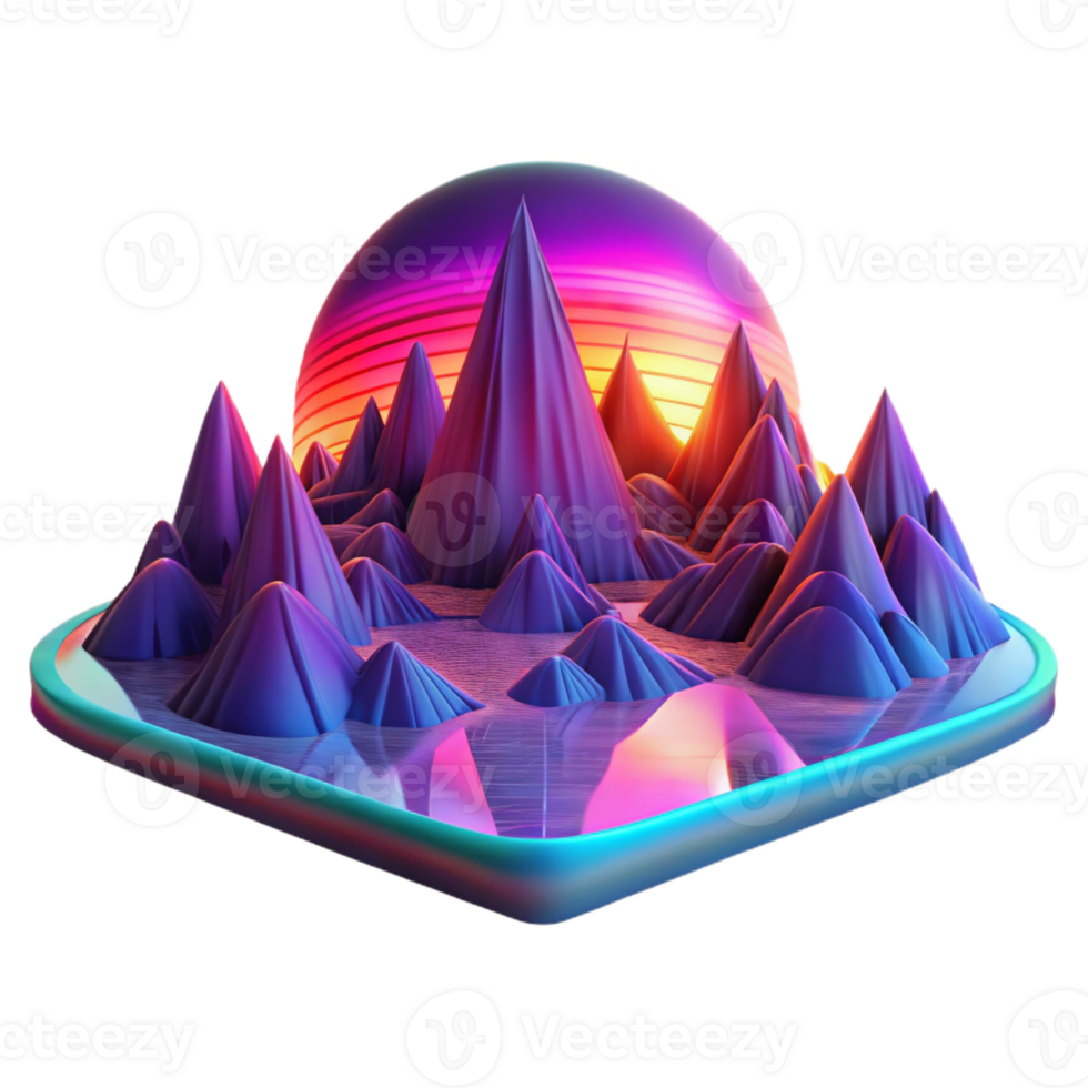 extraordinary classic A Vibrant Fractal Landscape with Jagge premium png