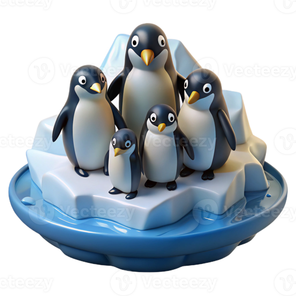 beautiful classic A Group of Penguins Huddled Together On high quality png