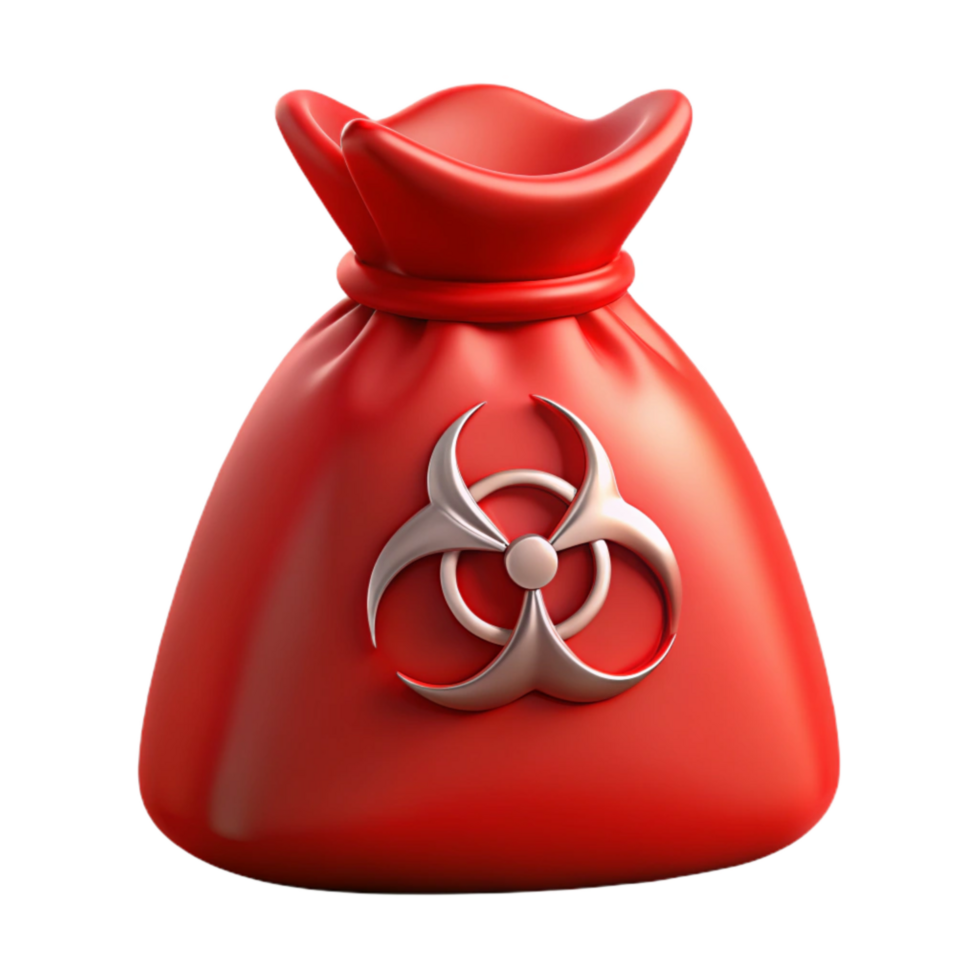 extraordinary artistic Biohazard Bag Red with Biohazard Symbol Transparent png