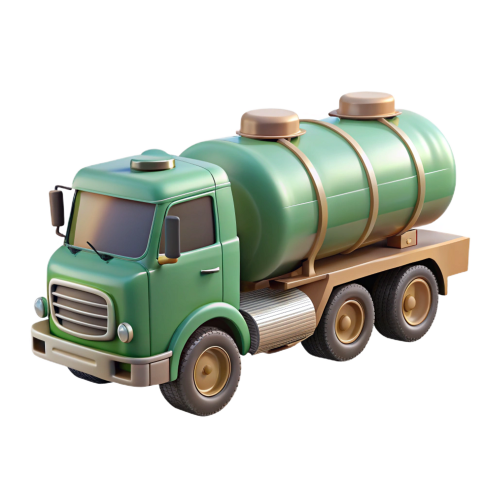 dramatic classic Biofuel Tanker Truck Side Angle Transparent Background high quality png