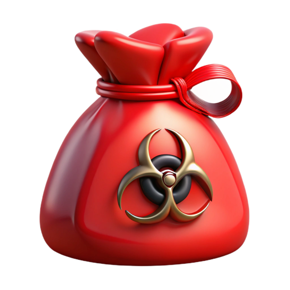 magnificent abstract Biohazard Bag Red with Biohazard Symbol Transparent authentic png