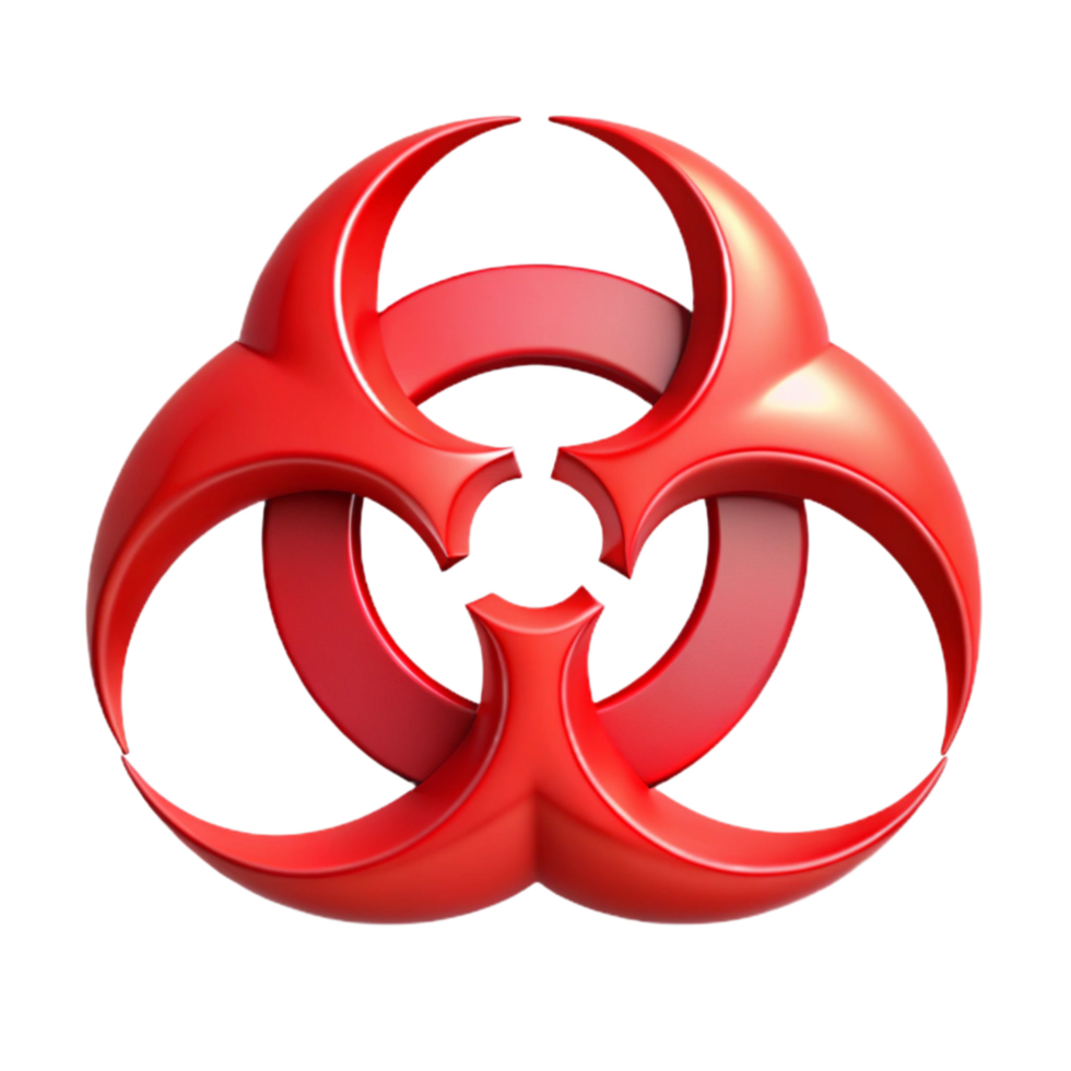 dramatic modern Biohazard Symbol Red with Three Circles Cutout genuine png
