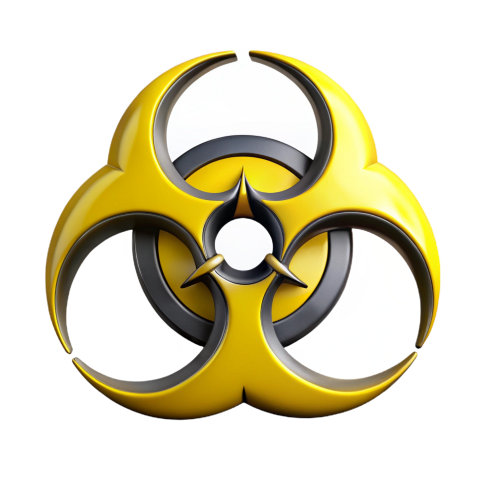 extraordinary vintage Biohazard Symbol Yellow Black Cutout original png