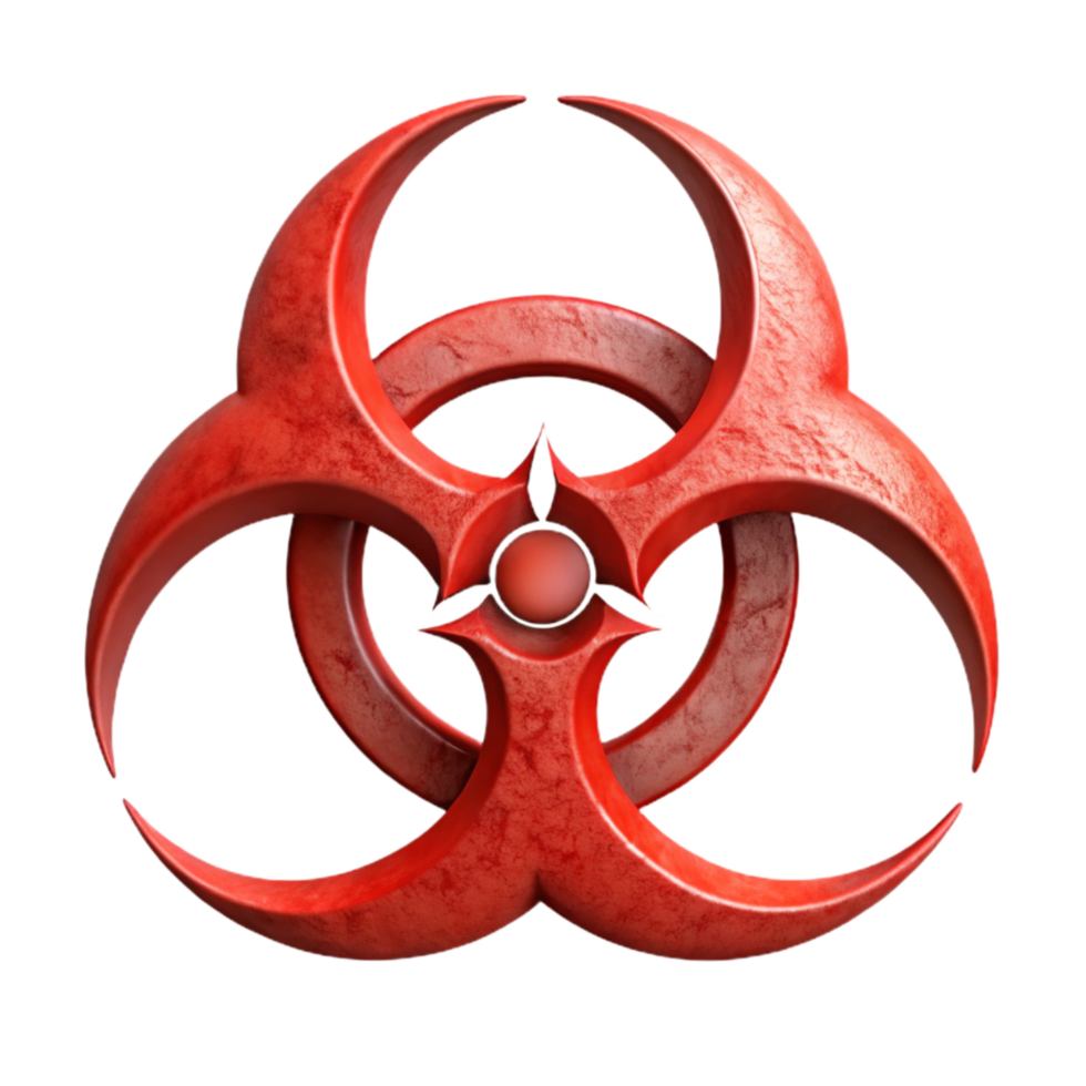 elegant abstract Biohazard Symbol Red with Three Circles Cutout exclusive png
