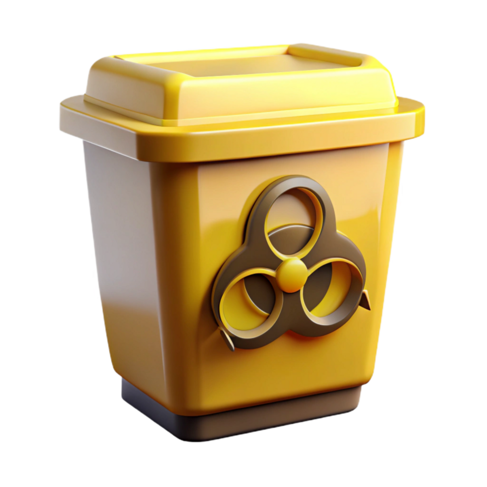 extraordinary traditional Biohazard Waste Container Yellow Transparent Background high quality png