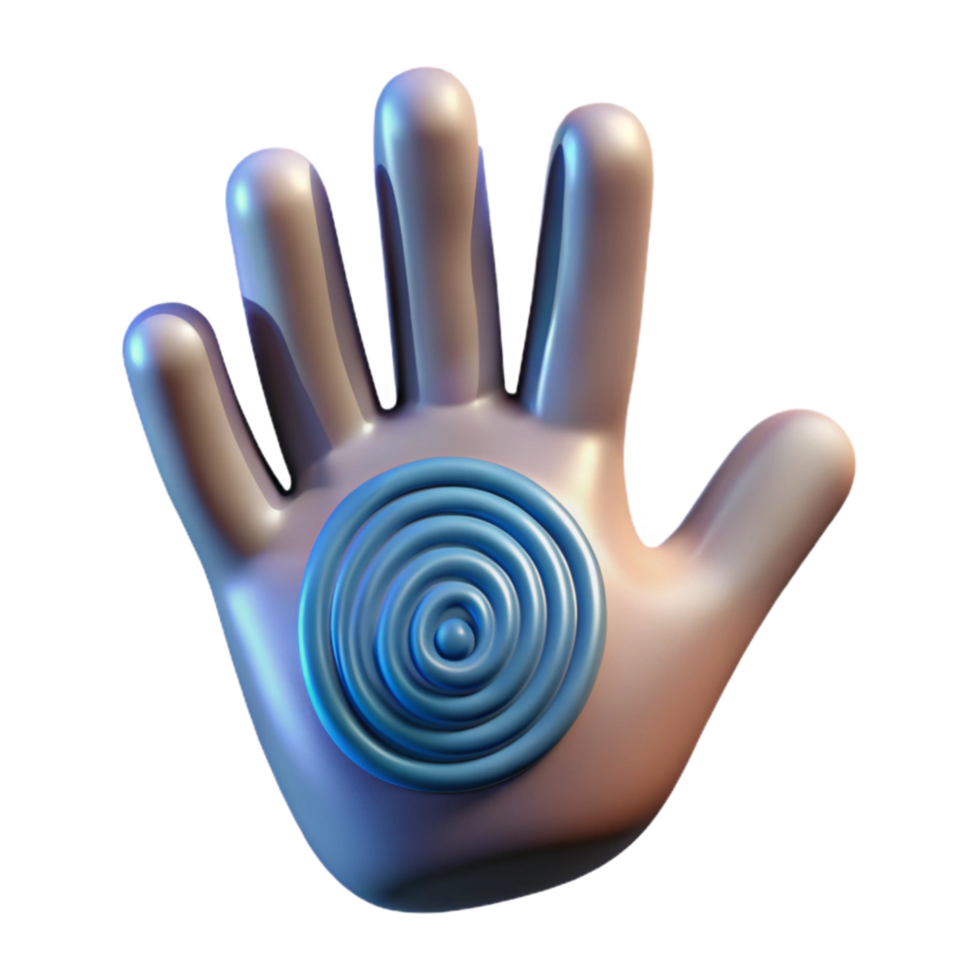 vibrant minimalist Biometric Hand Scanner Close Up View Transparent Element png