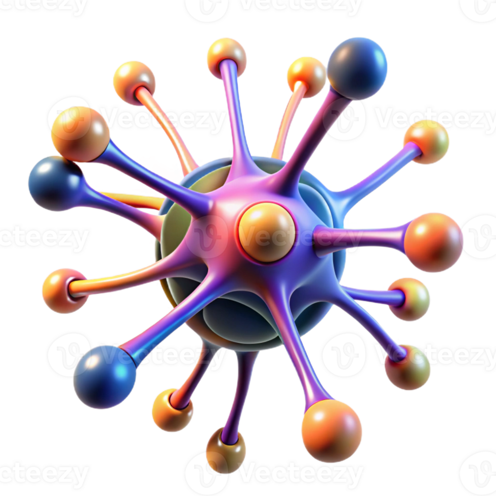 vibrant classic A Microscopic View of Neurons Rendered I original png