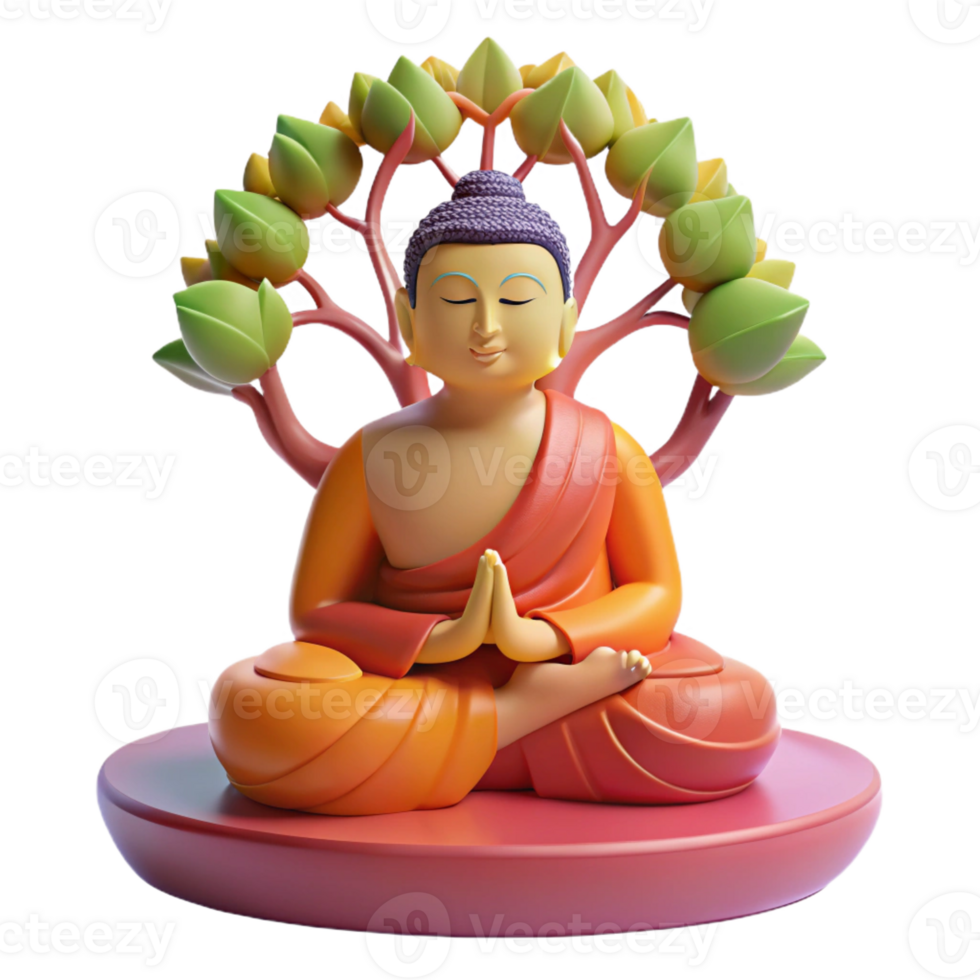 serene contemporary A Serene Depiction of Buddha Meditating B premium png