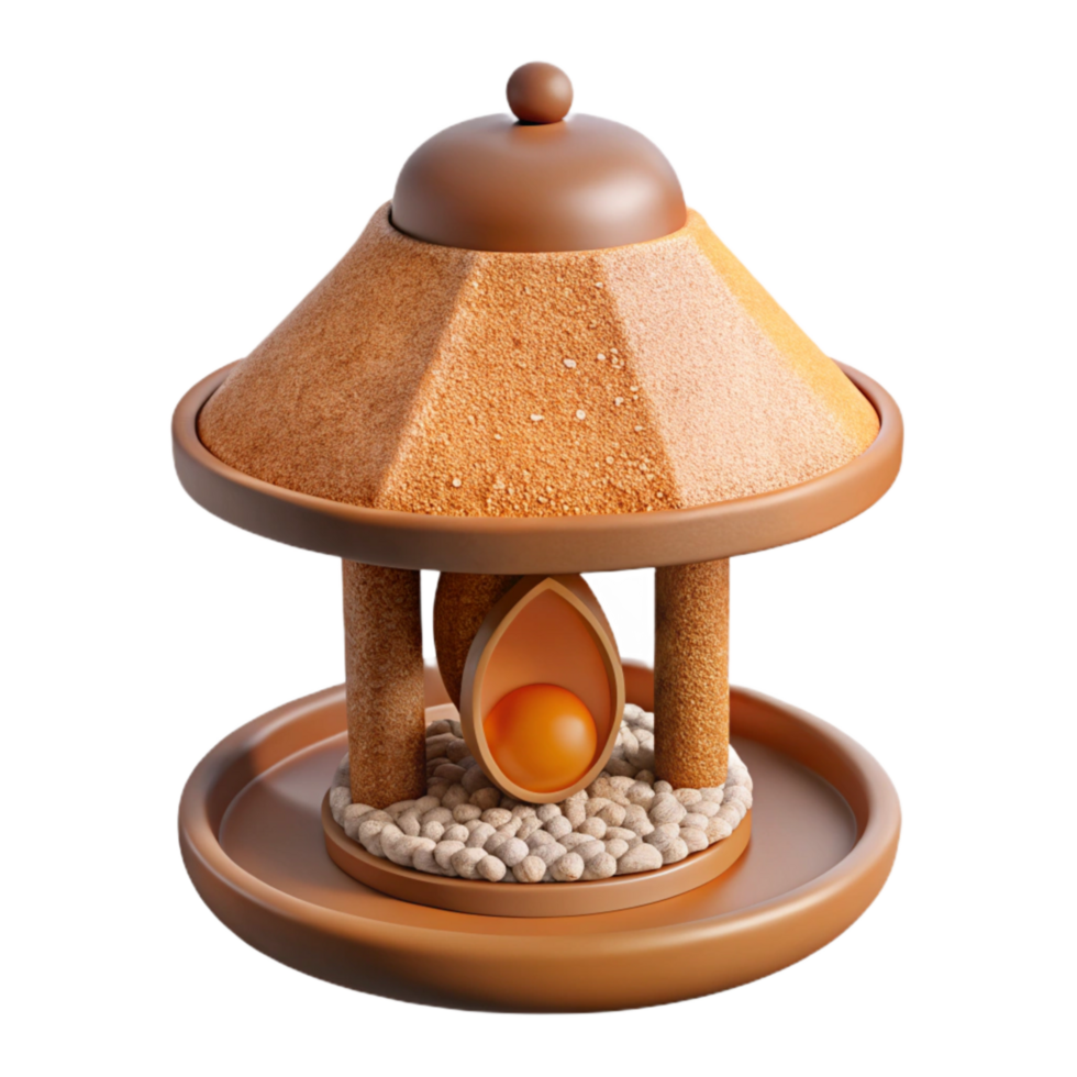 vibrant rustic Bird Feeder Cutout with Seeds detailed png