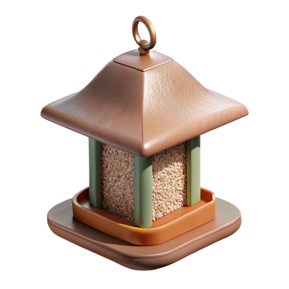 vibrant contemporary Bird Feeder Cutout with Seeds premium png