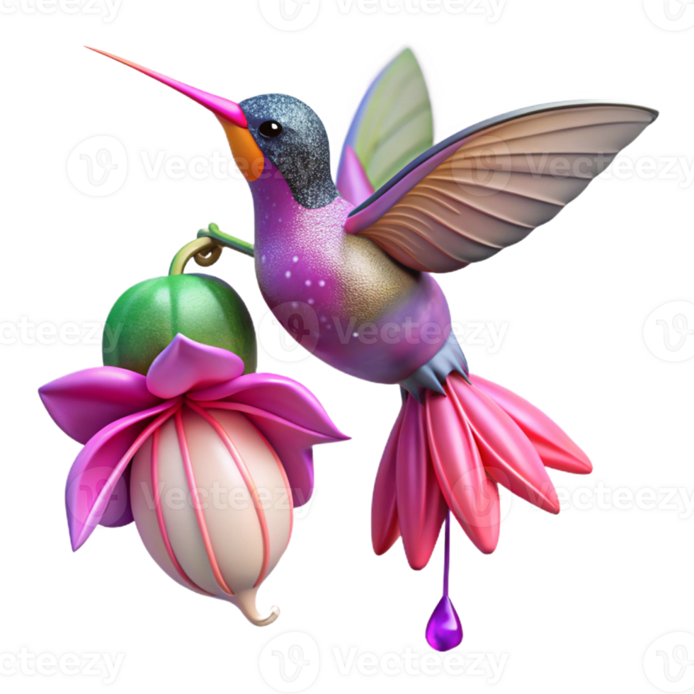 wonderful traditional A Tiny Hummingbird Hovering Near a Vibrant png